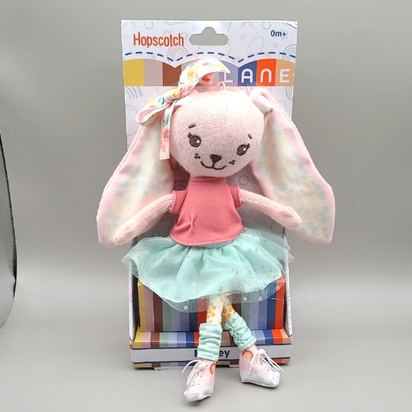 Lane Pink and Mint Bunny Plush Toy Named Harley, NIB - Picture 1 of 8